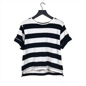 Kate Spade Stripe Knit Cuffed Sleeve Shirt Size Large